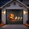 Jack-O'-Lantern Pumpkin Chasing Ghosts | Halloween Garage Door Banner Cover