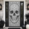 Spooky Door Banner Halloween Door Cover Giant Skull Mosaic Gothic