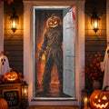 Knight Banner Halloween Door Cover Pumpkin Head Scarecrow Horror Door