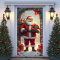 Santa Claus Gifts Wreath & Open Door Christmas Door Cover