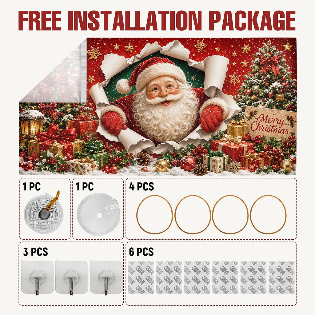 Santa with Gifts Garage Door Cover