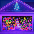 Blacklight Christmas Garage Cover UV Reactive Snowman
