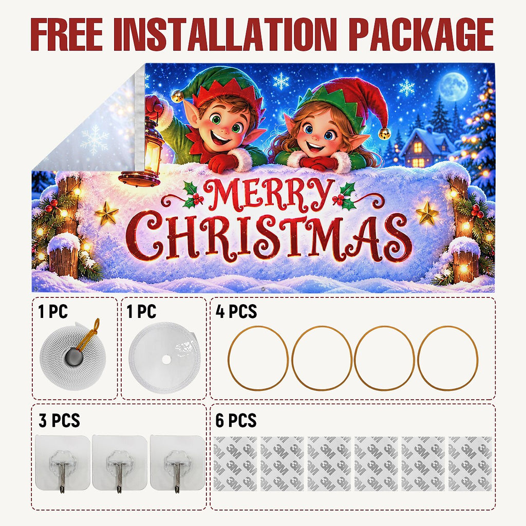 Christmas Garage Cover 3D Merry Christmas Elf