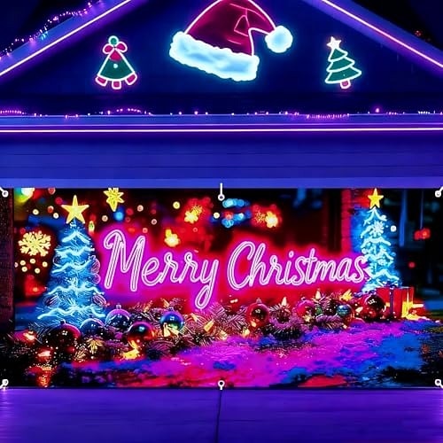 Santa & Elf Garage Door Cover