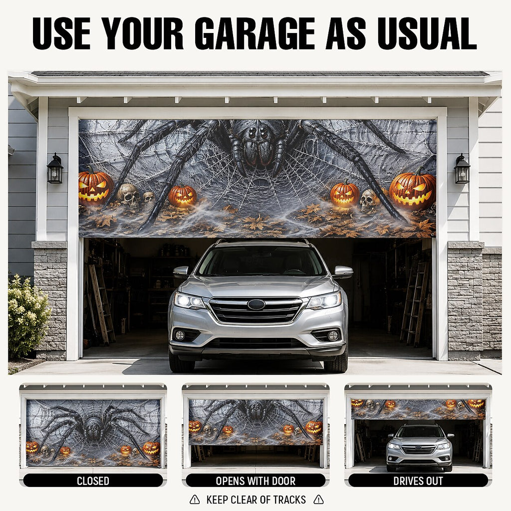 Halloween Spider Garage Door Cover