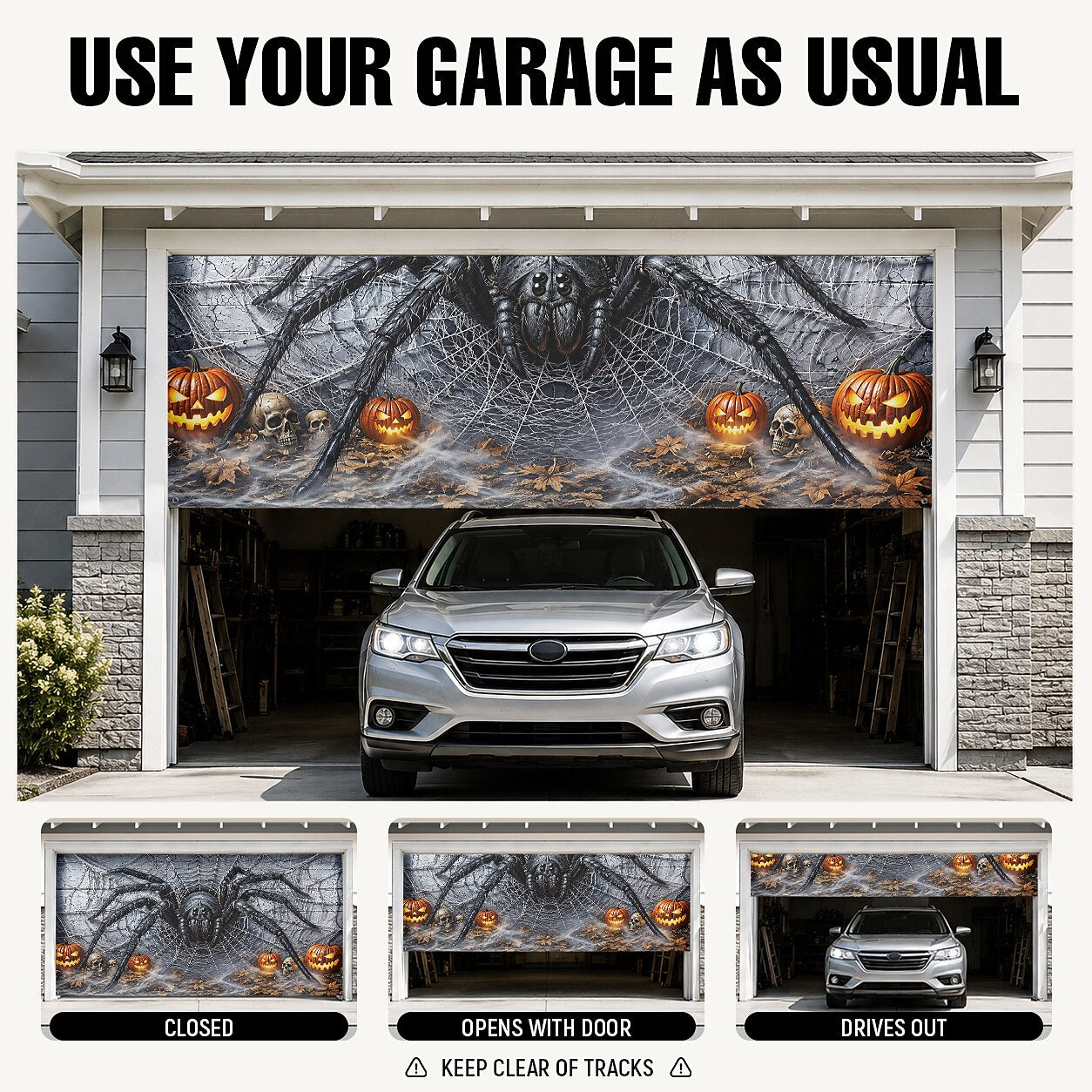 Halloween Spider Garage Door Cover