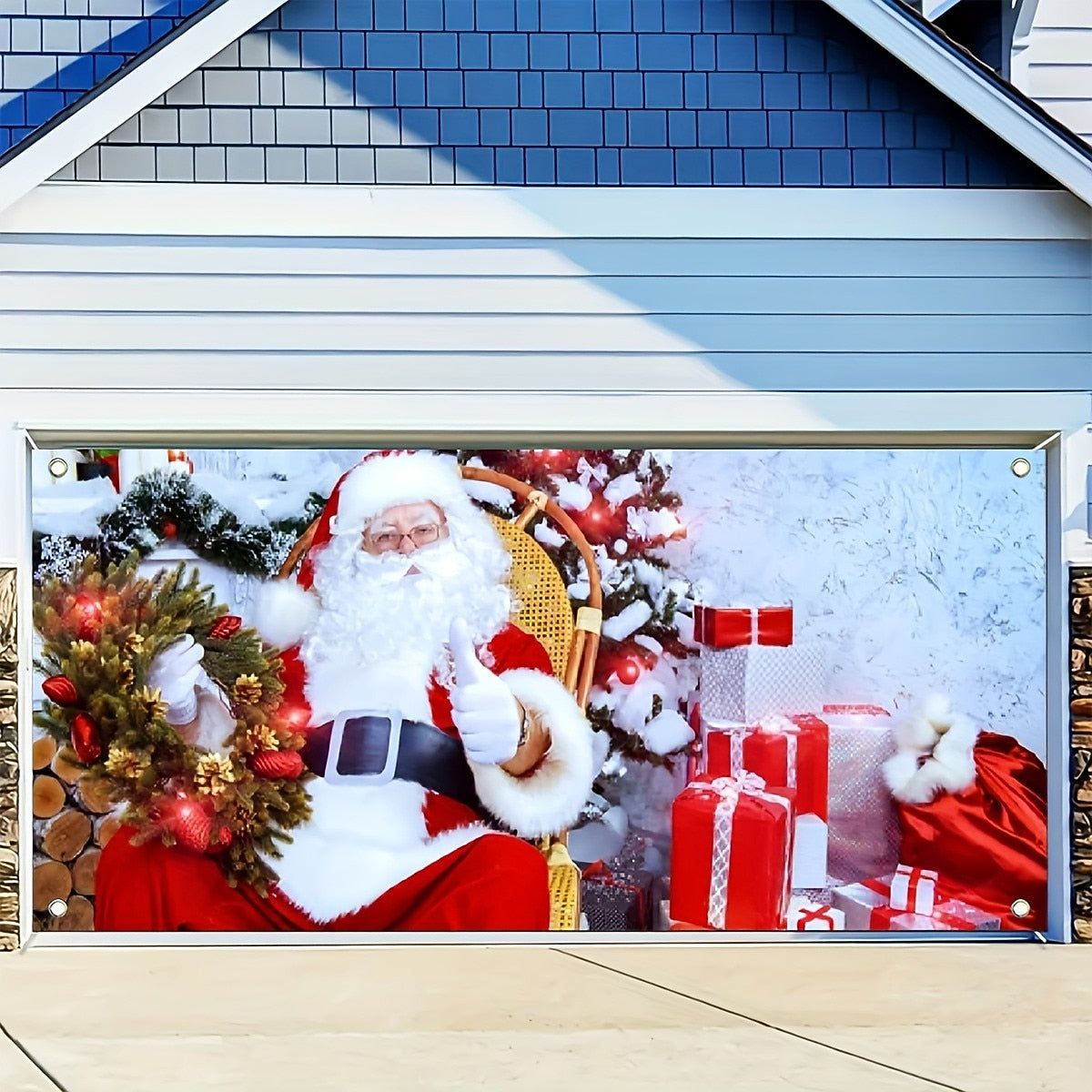 Christmas Gnomes Garage Door Cover