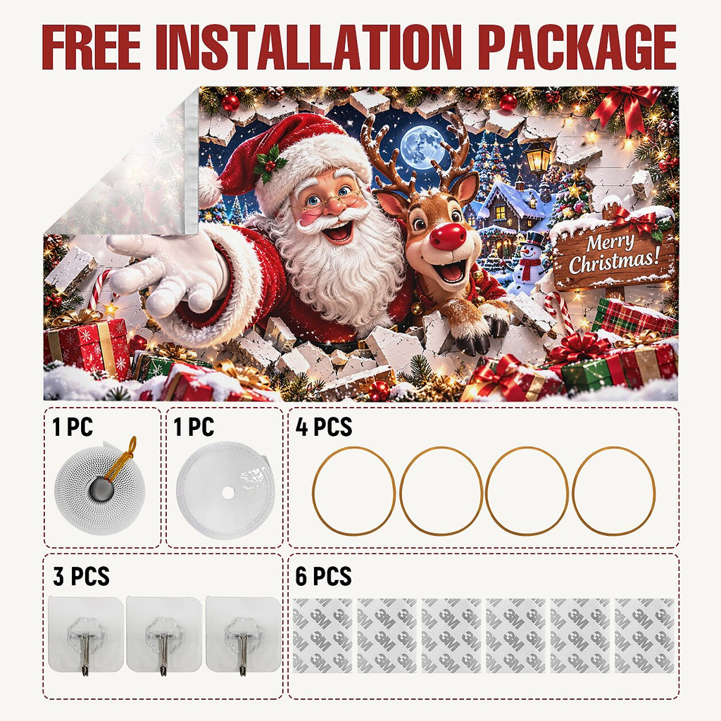 Christmas Garage Door Cover - Snowman Winter Wonderland Design