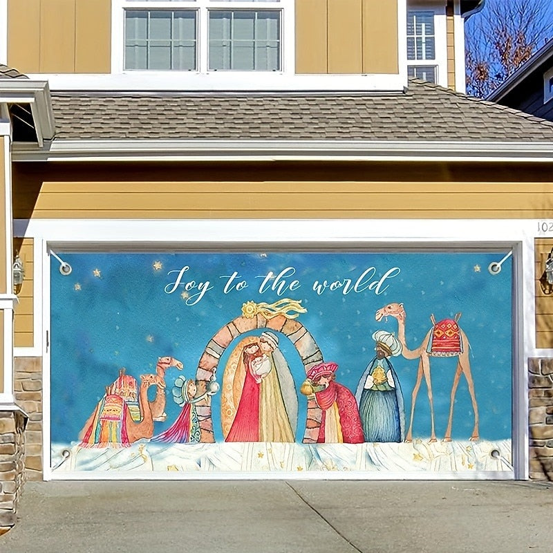 Nativity Christmas Garage Door Cover