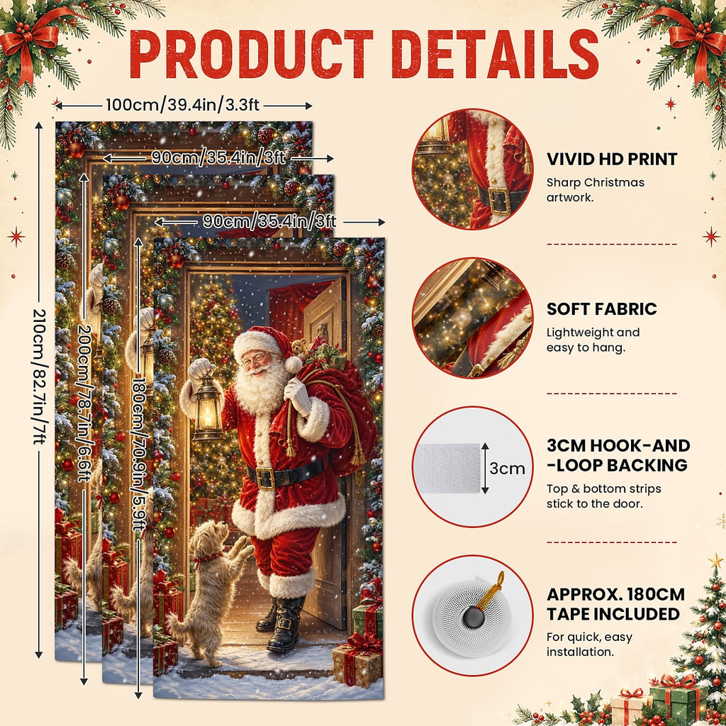 Santa Claus Red Christmas Door Cover