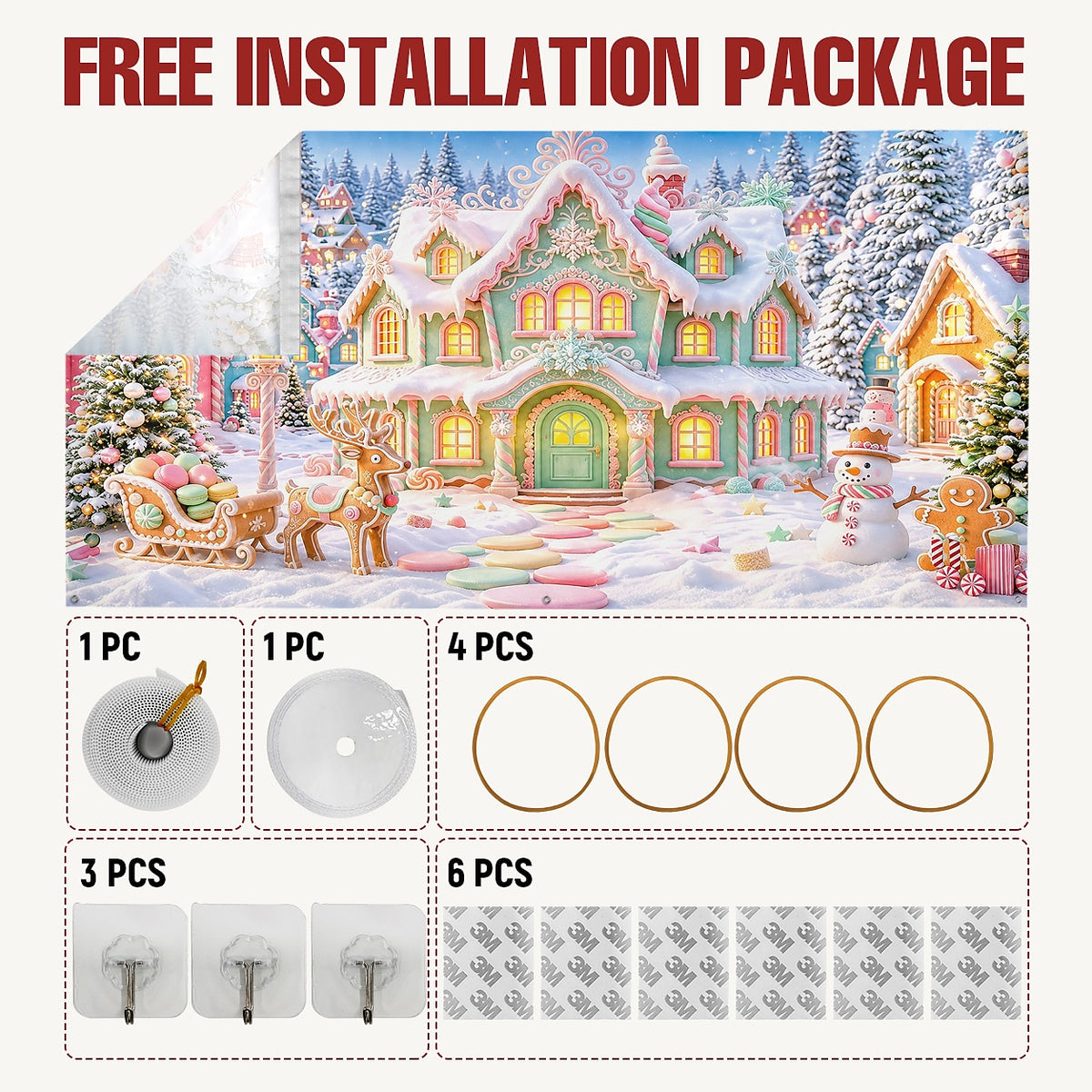 Colorful Gingerbread House Garage Door Cover