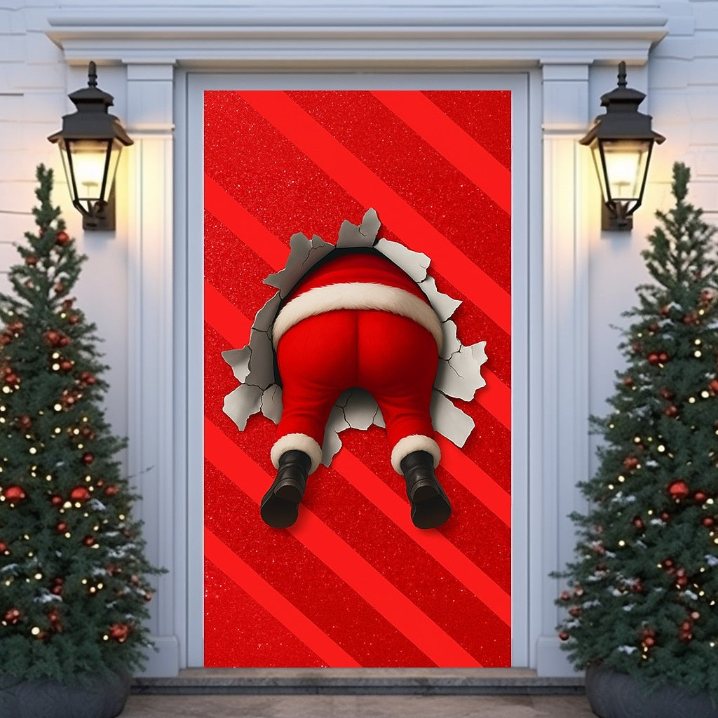 Red Bells & Ribbon Christmas Door Cover