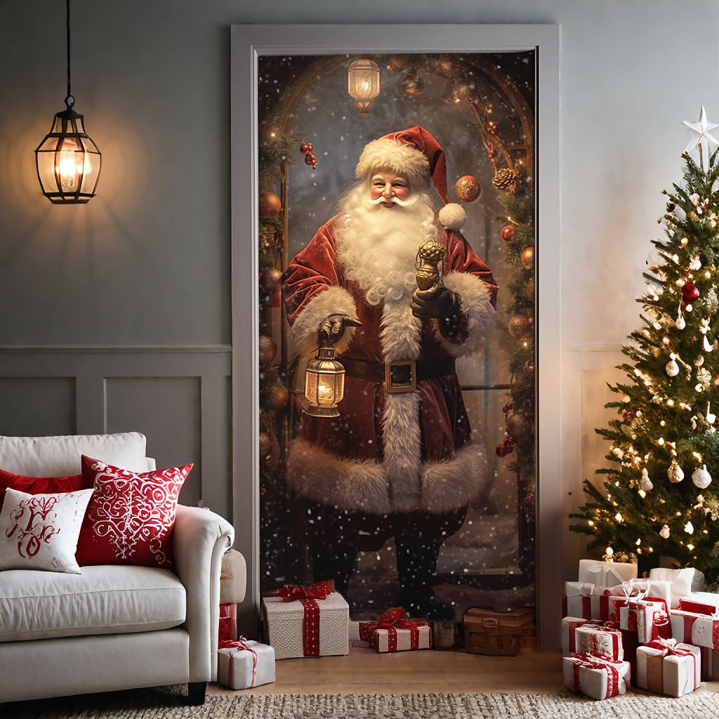 Santa Standing Christmas Door Cover