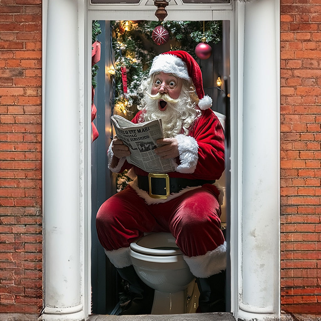 Santa Claus with Gifts Christmas Door Cover