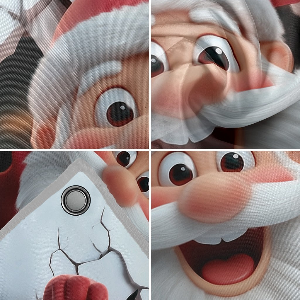 3D Santa Breakthrough Garage Door Cover