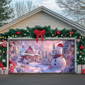 Snowman Christmas Garage Door Cover