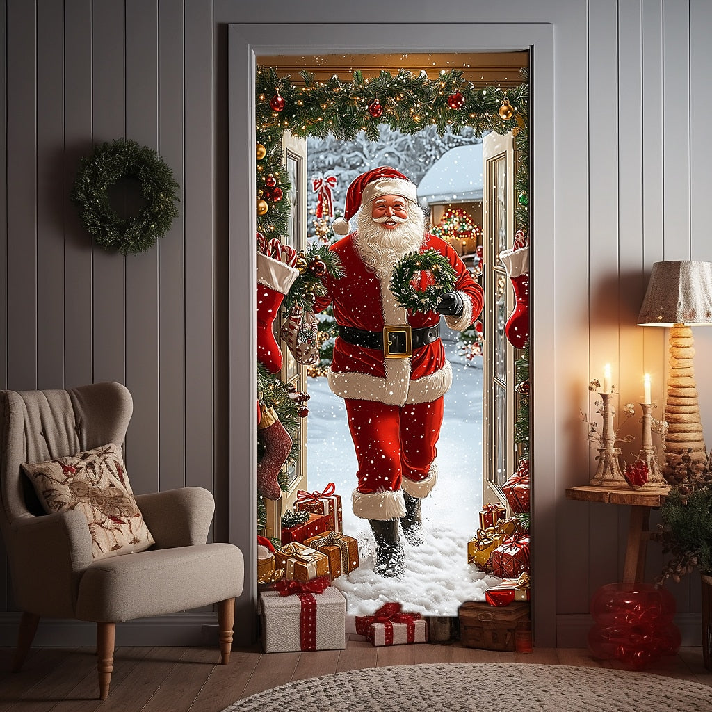 Santa Claus Christmas Door Cover