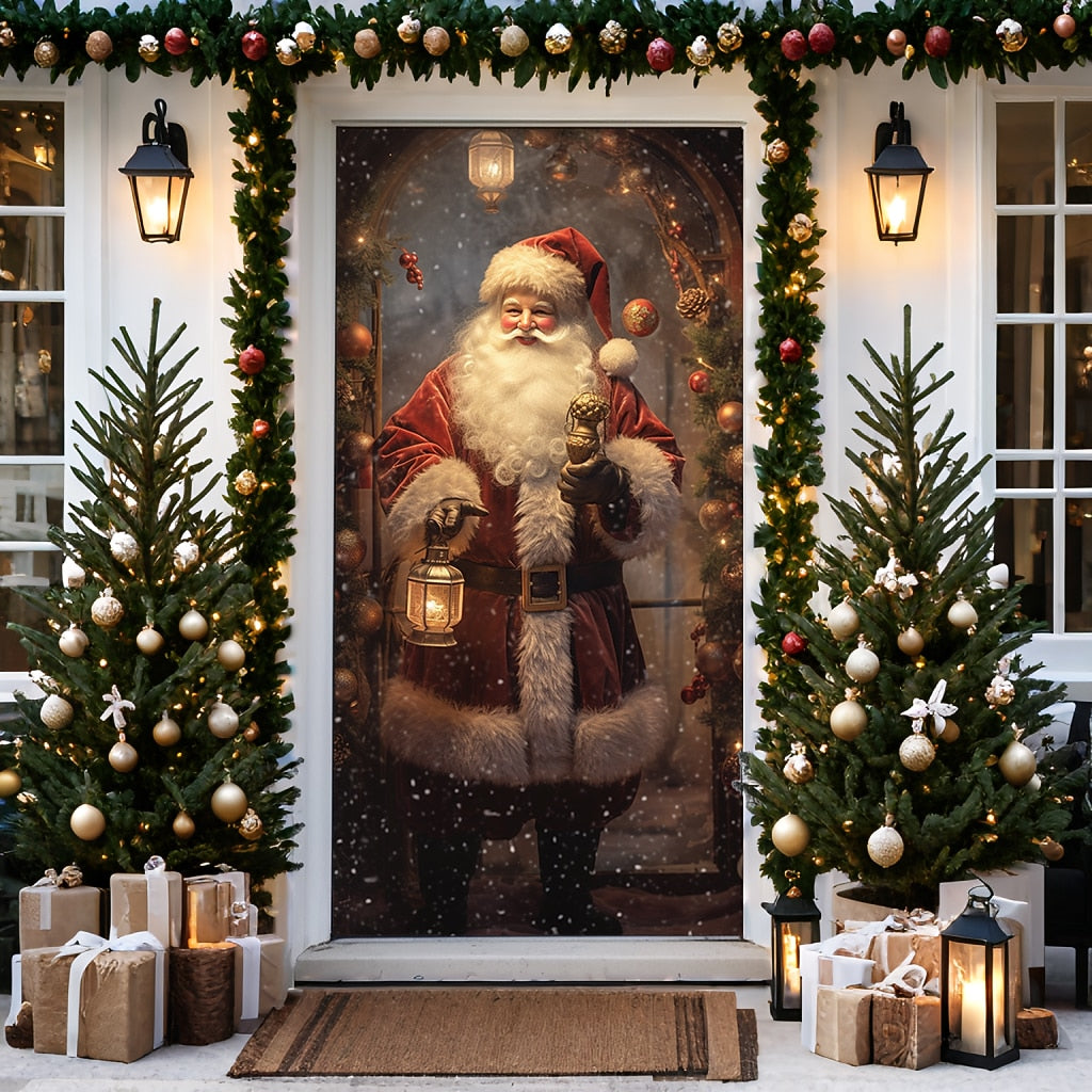 Santa Standing Christmas Door Cover