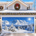 Christmas Garage Cover 3D Snowy Mountain & Forest