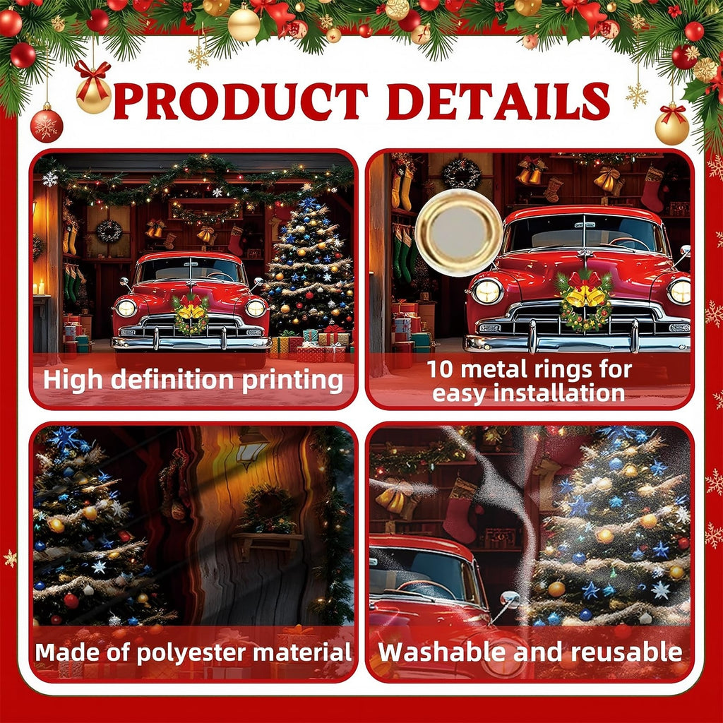Santa Christmas House Garage Door Cover