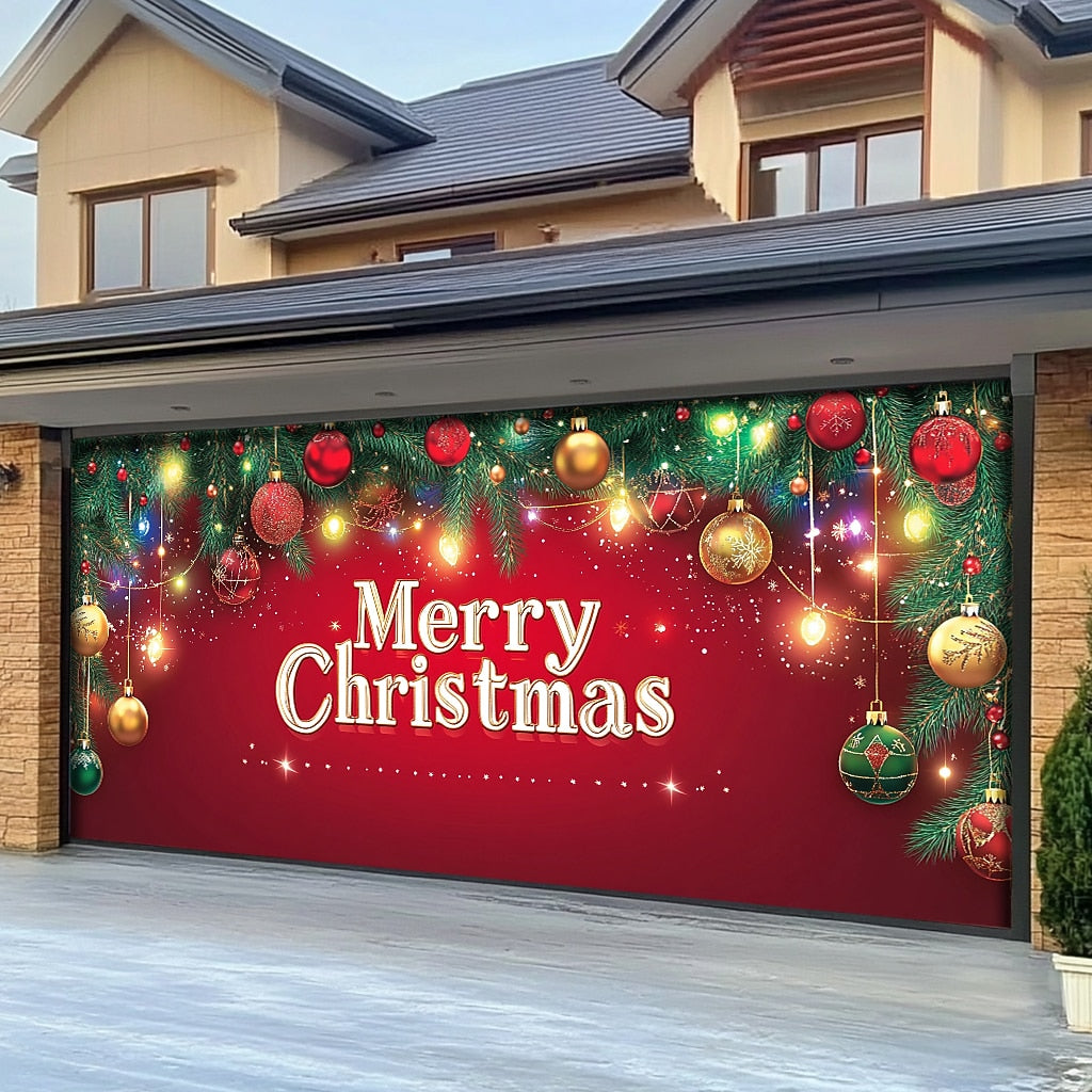 Merry Christmas Garage Door Cover