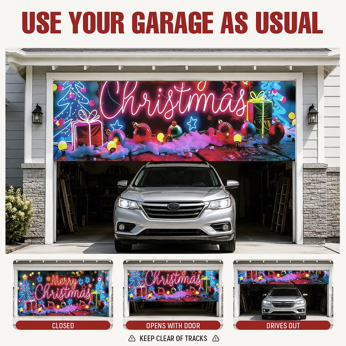 Santa Sleigh with Gifts Garage Door Cover