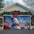 Snowman Christmas Garage Door Cover