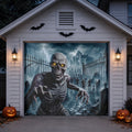 Ice Cave Skeleton & Frozen Blue Horror | Halloween Garage Door Banner Cover