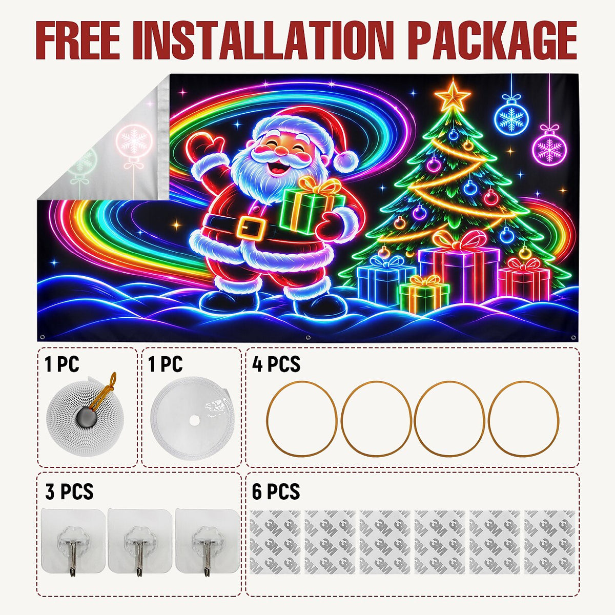 Blacklight Christmas Garage Cover UV Reactive Christmas Angel