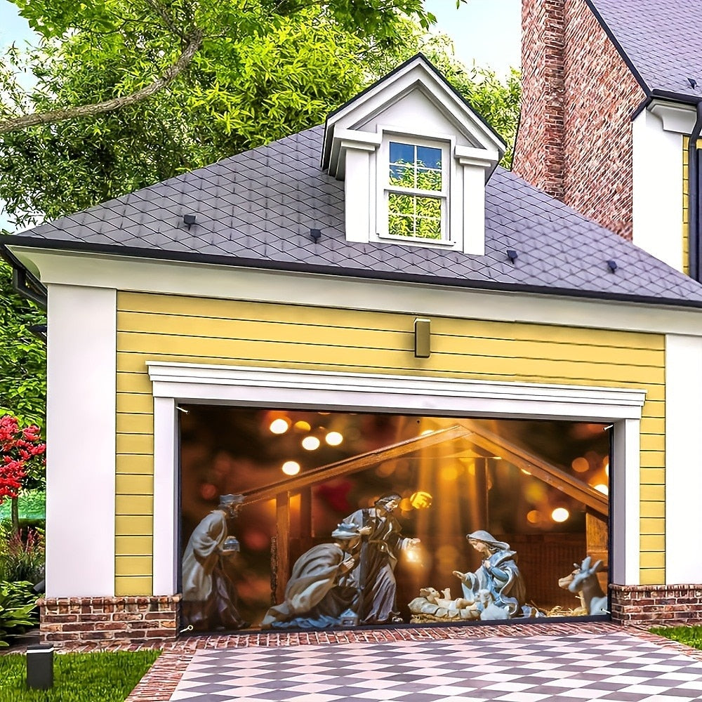 Nativity Christmas Garage Door Cover