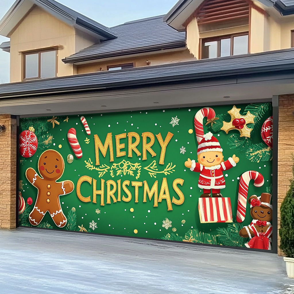 Merry Christmas Garage Door Cover