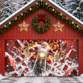Christmas Garage Door Cover - Santa & Reindeer Holiday Design