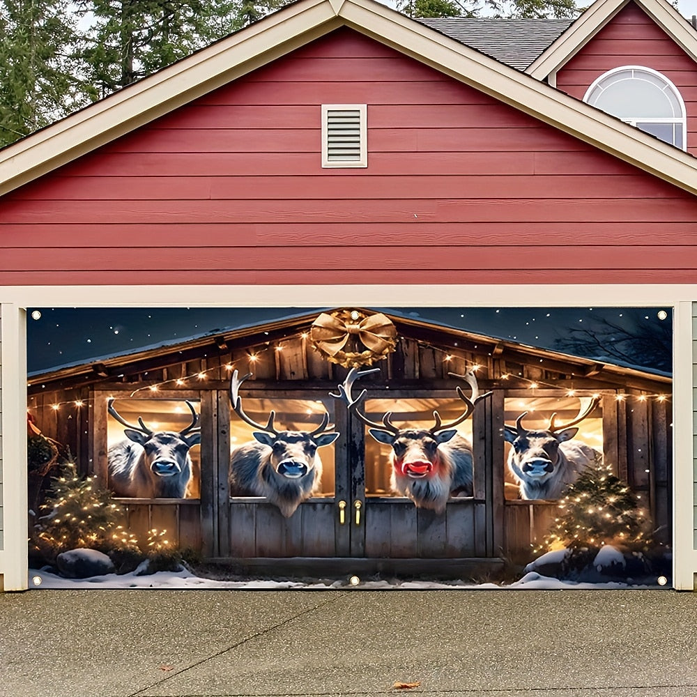 Santa Gingerbread Home Garage Door Cover