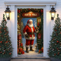 Vintage Santa with North Pole Sign Christmas Door Cover