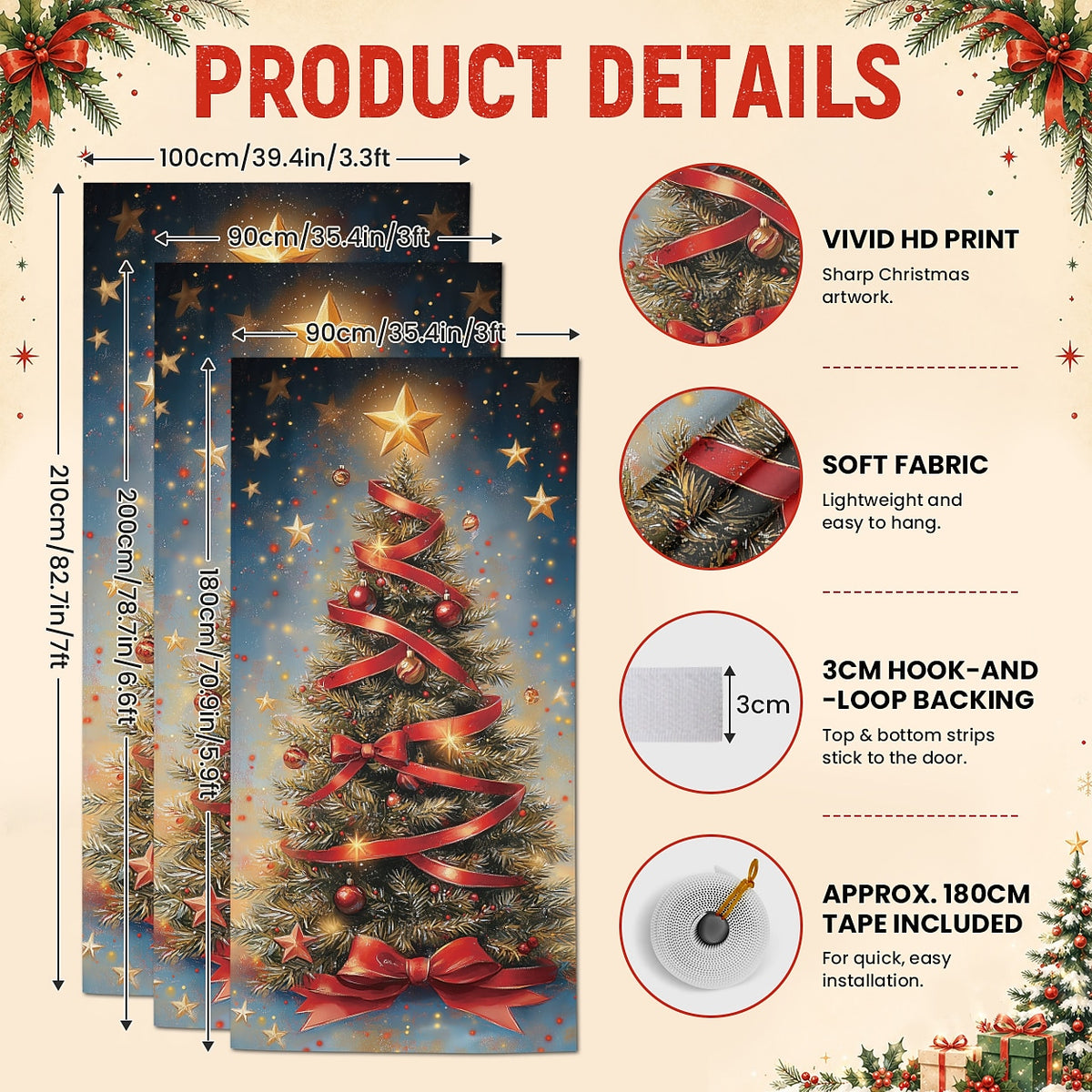 Ornament Christmas Tree Christmas Door Cover