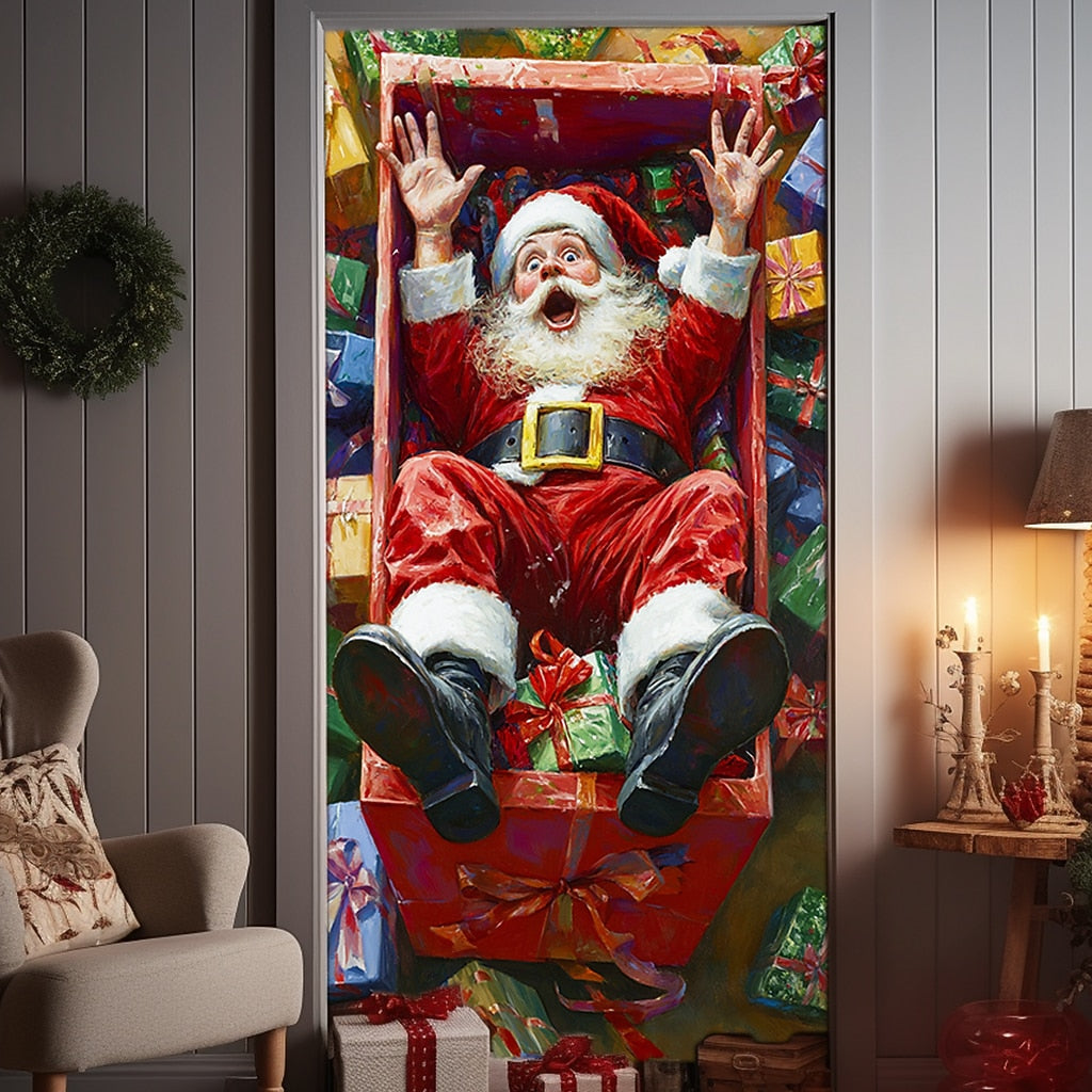 Santa Claus with Gifts Christmas Door Cover