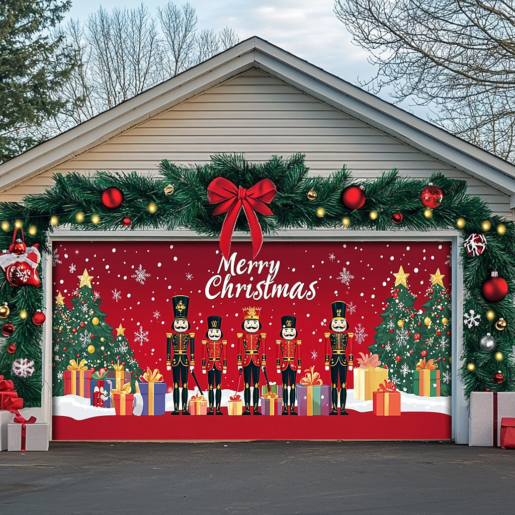 Merry Christmas Garage Door Cover