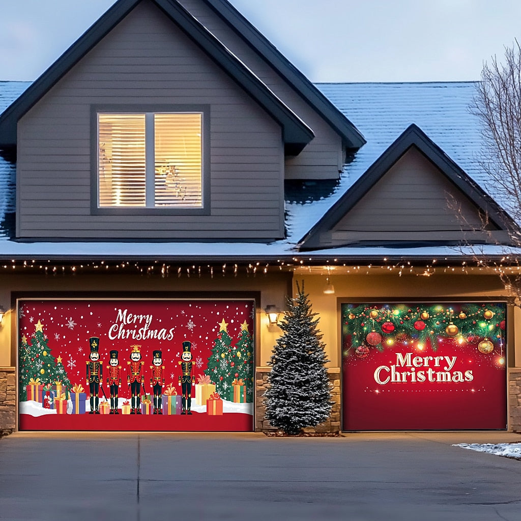 Merry Christmas Garage Door Cover