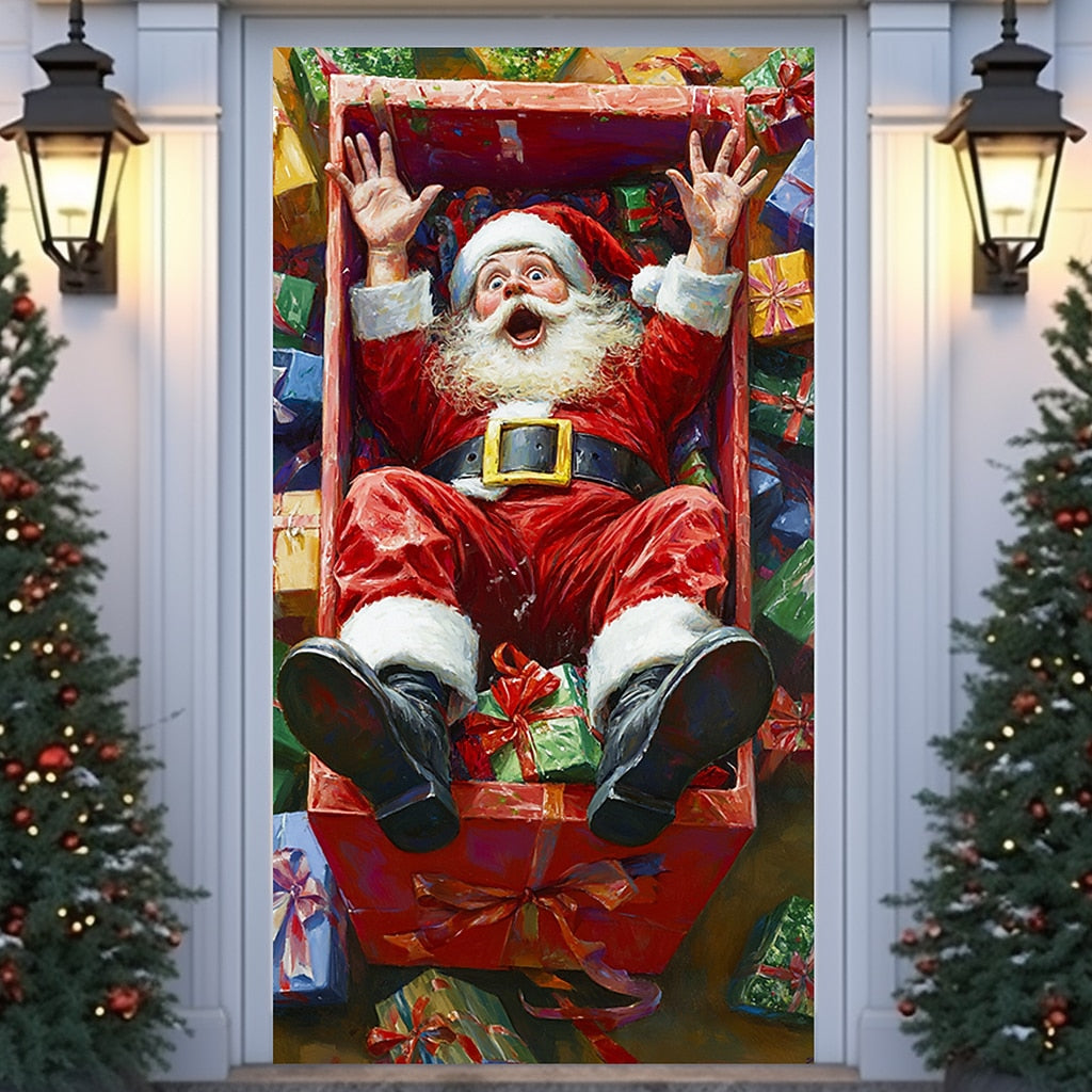 Santa Claus with Gifts Christmas Door Cover