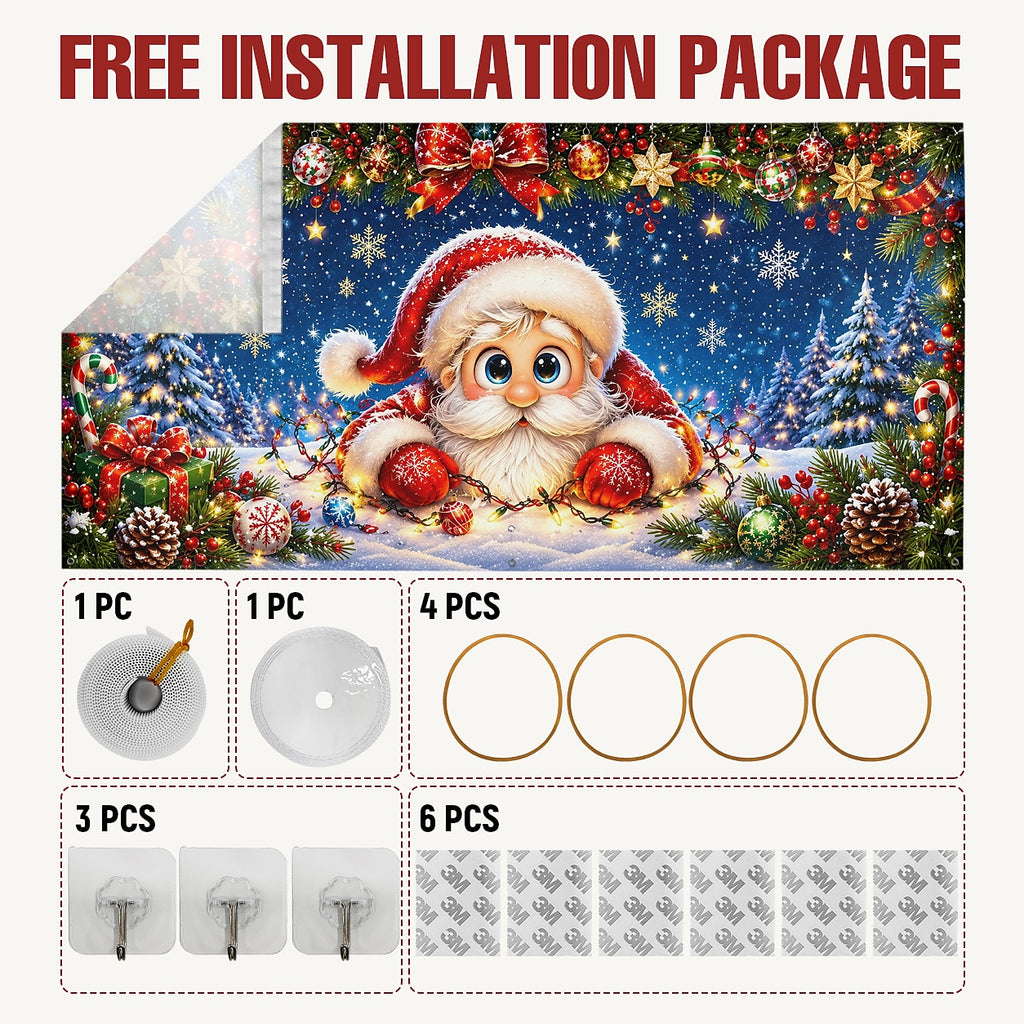 Cute Snowy Santa Garage Door Cover