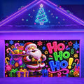 Blacklight Christmas Garage Cover UV Reactive Ho Ho Ho Santa