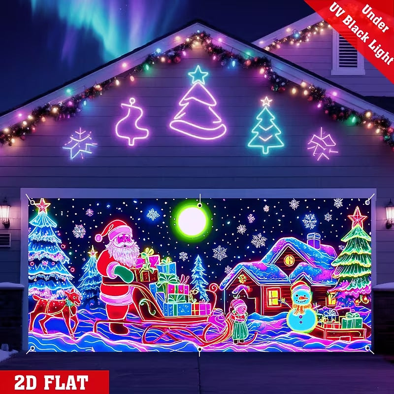 Santa Sleigh with Gifts Garage Door Cover