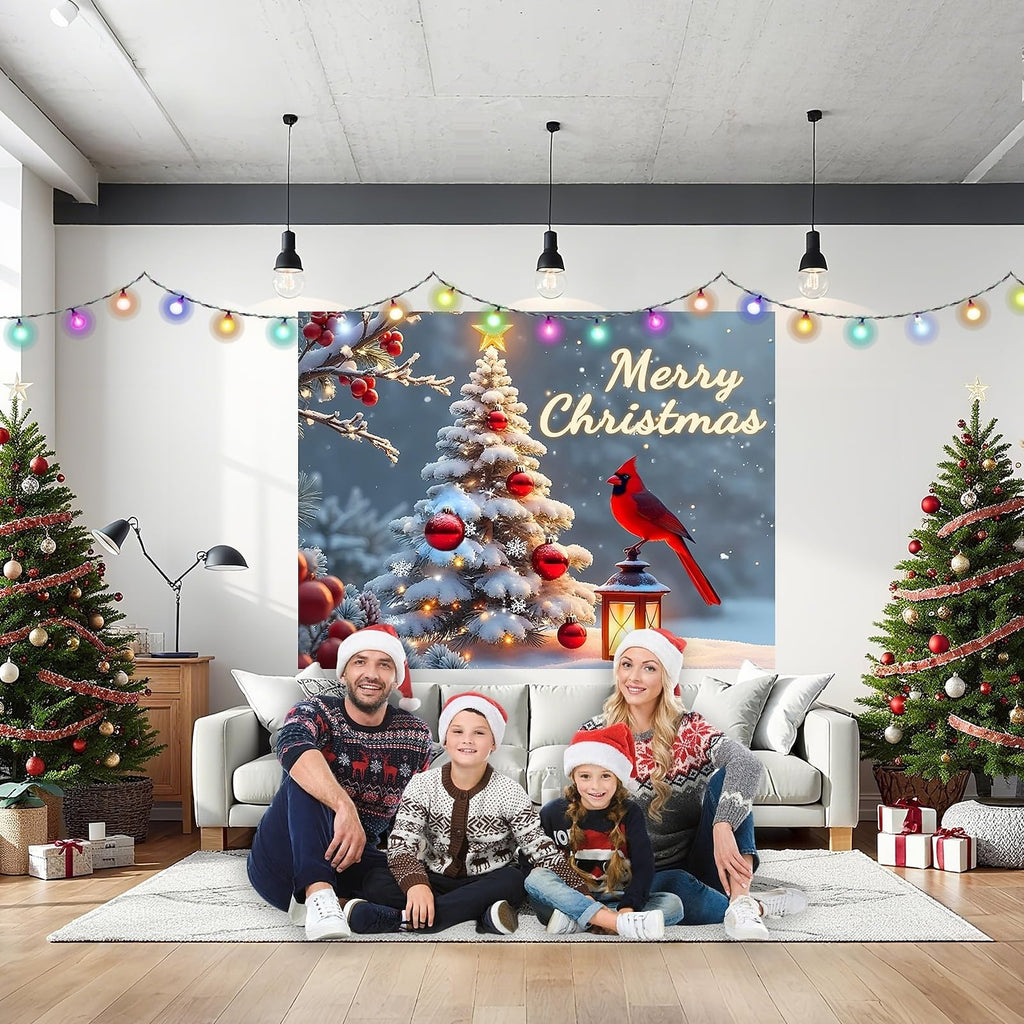 Christmas Cardinal Garage Door Cover