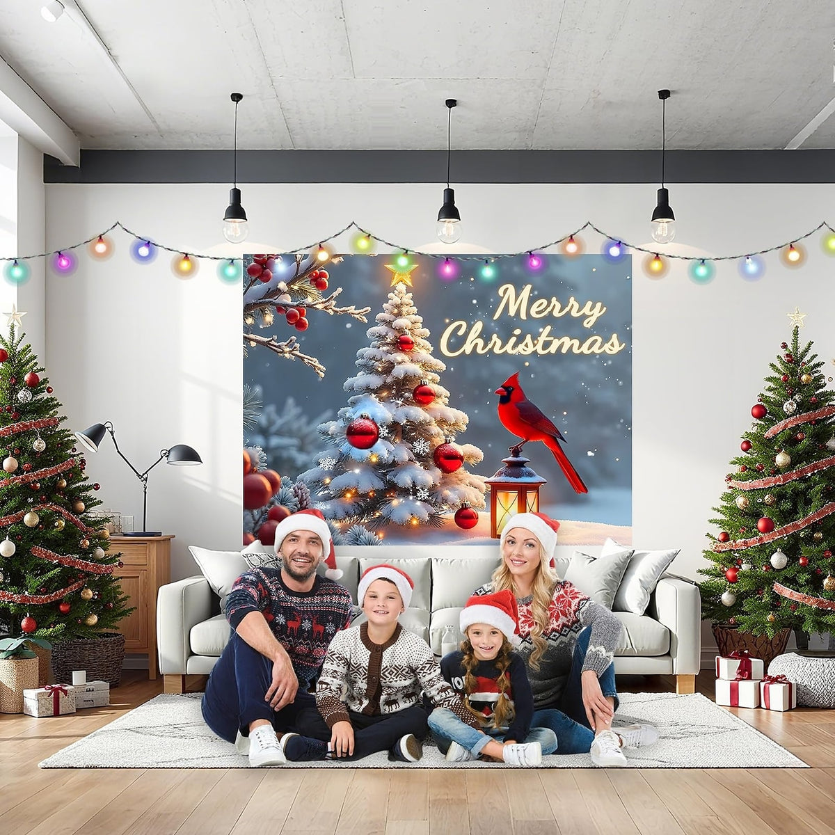 Christmas Cardinal Garage Door Cover