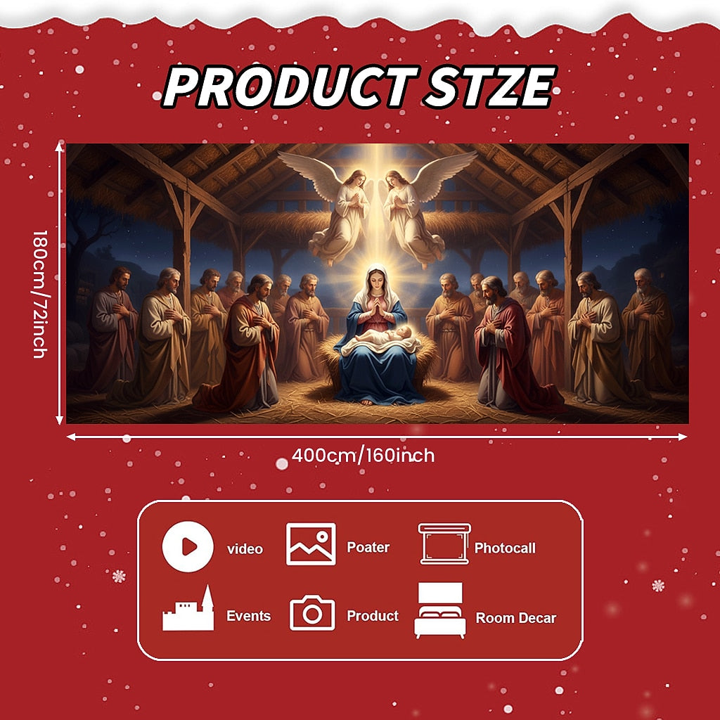 Nativity Scene Garage Door Cover