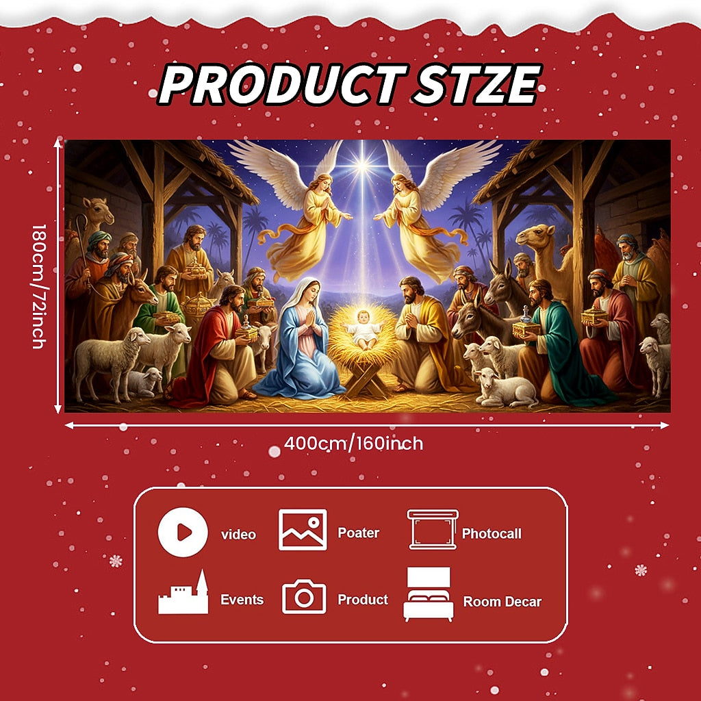 Nativity Scene Garage Door Cover