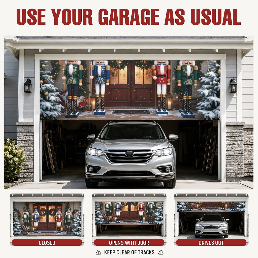 Vintage Nutcracker Garage Door Cover