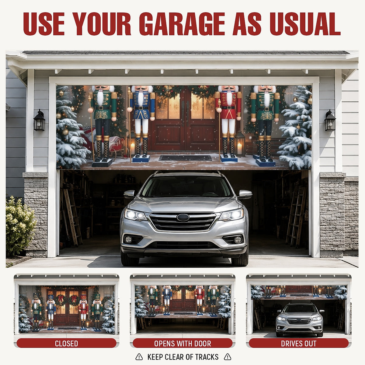 Vintage Nutcracker Garage Door Cover