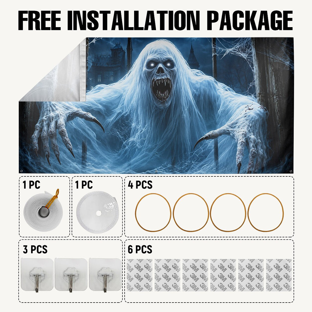 Halloween Ghost Garage Door Cover