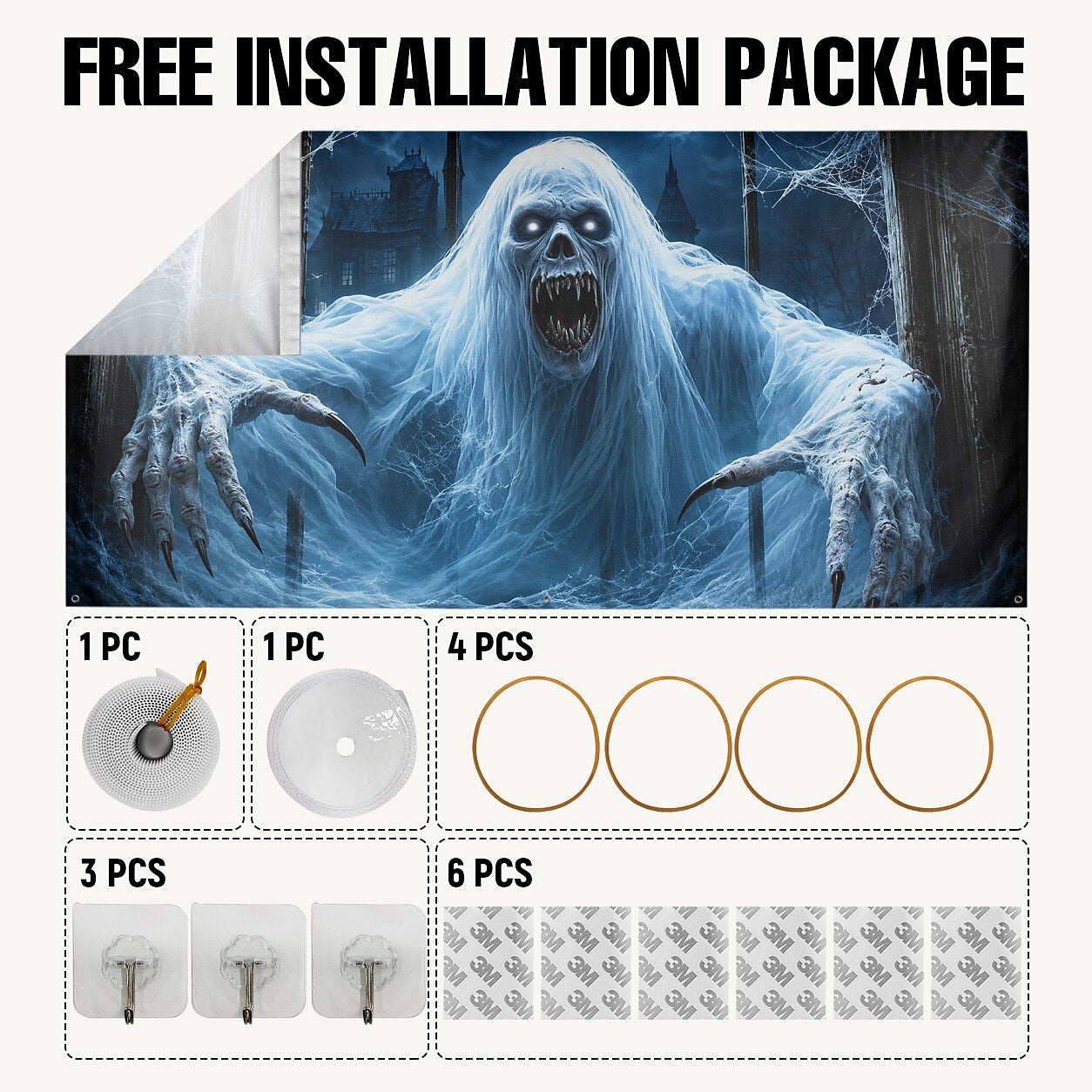 Halloween Ghost Garage Door Cover
